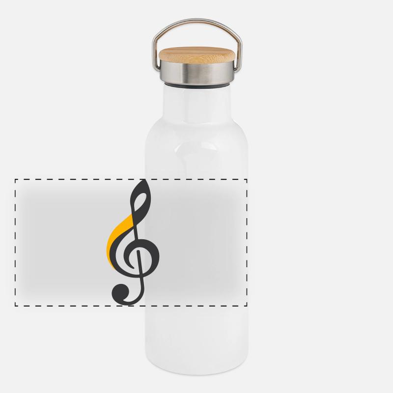 Treble Clef Symbol Panoramic Thermal Bottle with Bamboo Lid