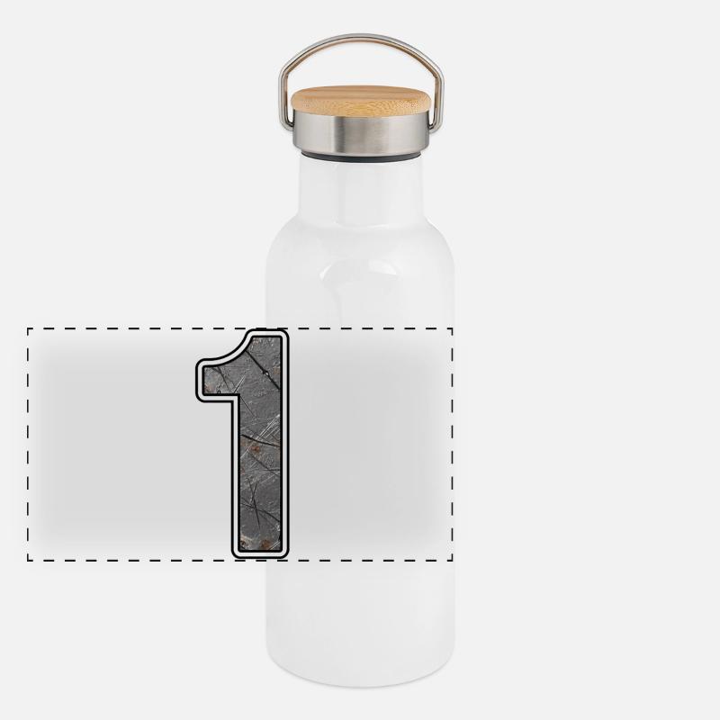 One Concrete Texture Design Panoramic Thermal Bottle with Bamboo Lid