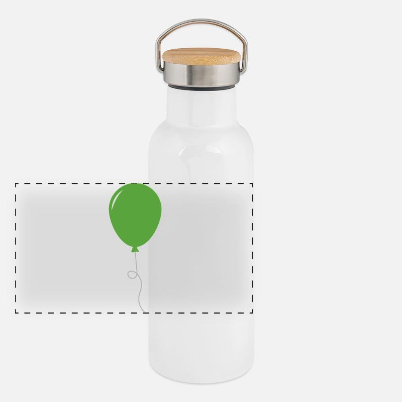 Ballon Panorama Thermosflasche mit Bambusdeckel
