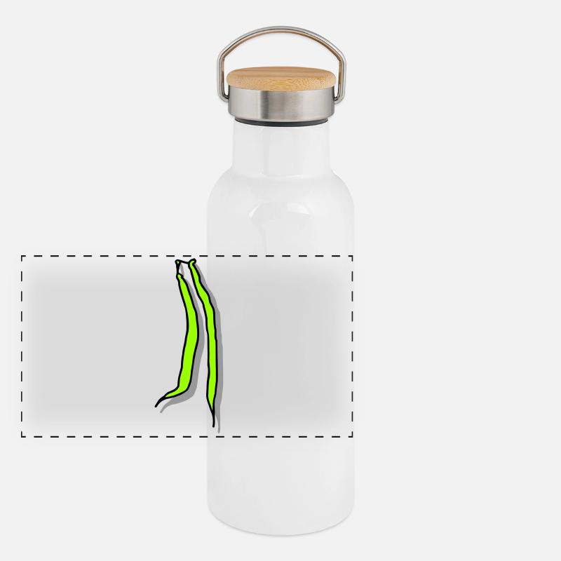 Stangenbohnen mit Schatten Panorama Thermosflasche mit Bambusdeckel