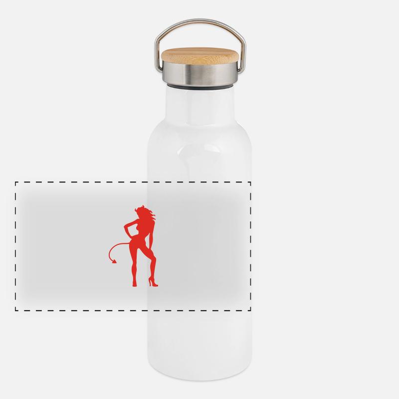 Teufelin - Devil Panorama Thermosflasche mit Bambusdeckel