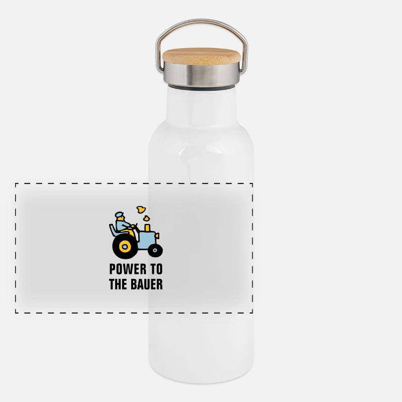 power_to_the_bauer_072011_b_3c - Panorama Thermosflasche mit Bambusdeckel - Weiß