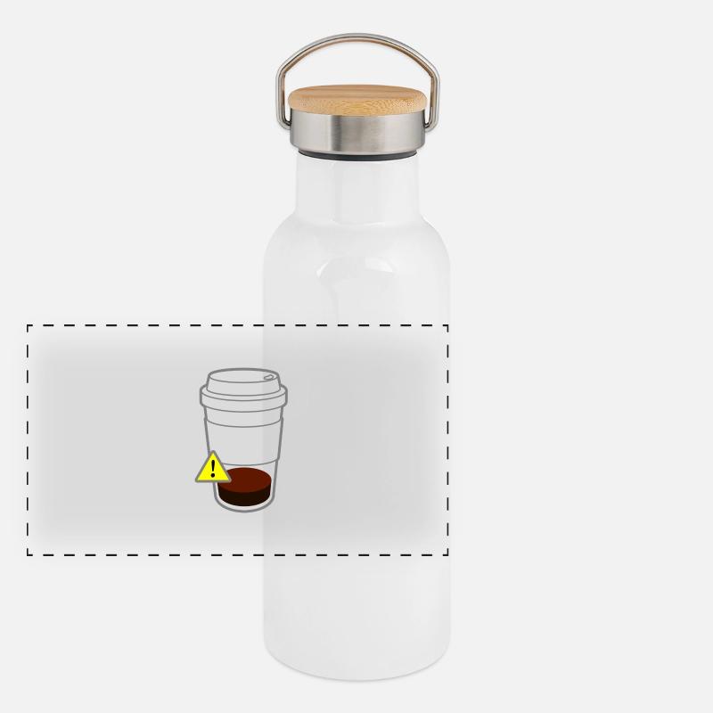 Warning Coffee Panorama Thermosflasche mit Bambusdeckel