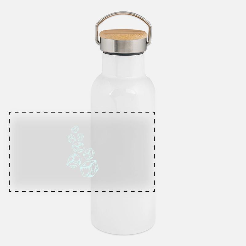 Ice Cubes Design Panorama Thermosflasche mit Bambusdeckel