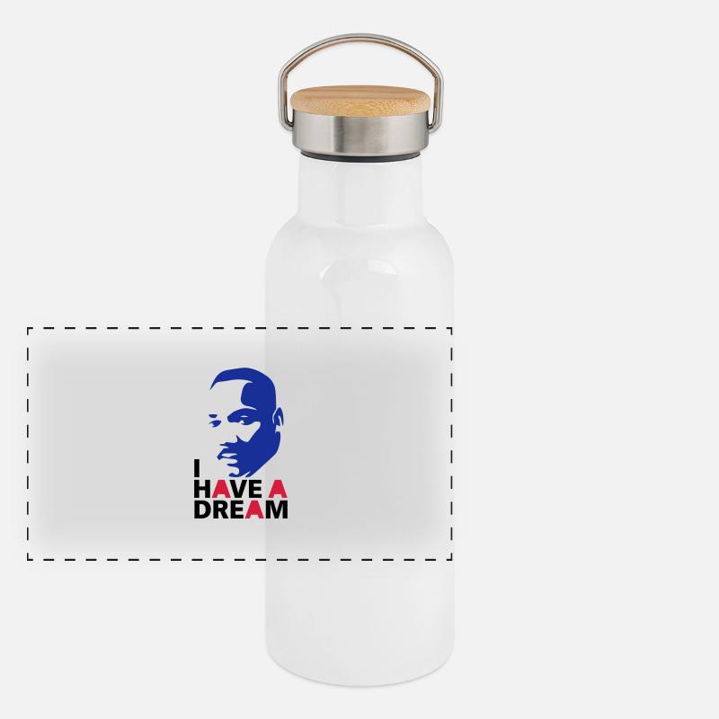 MARTIN LUTHER KING Gourde isotherme avec bouchon en bambou