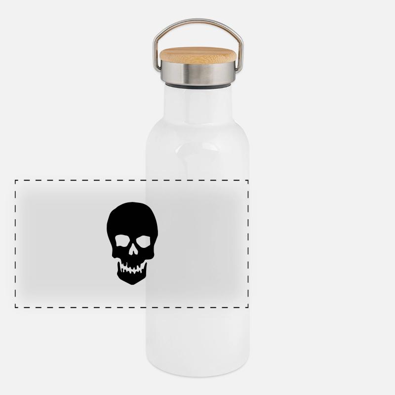 Skull Panorama Thermosflasche mit Bambusdeckel