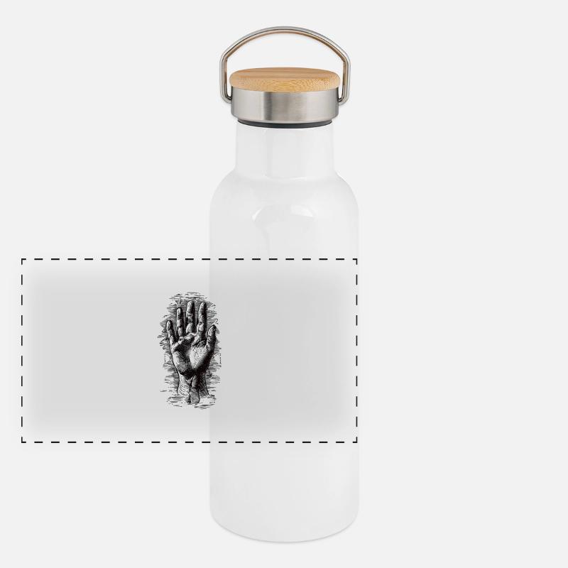 Sketch Hand Panorama Thermosflasche mit Bambusdeckel