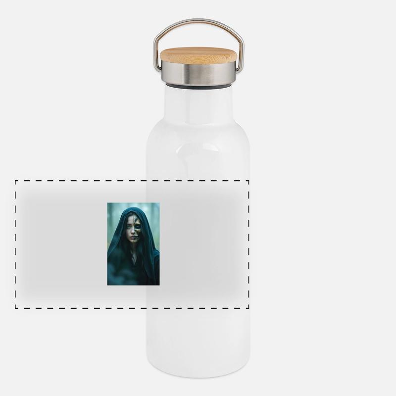 Hel Goddess ruling over Norse underworld Panoramic Thermal Bottle with Bamboo Lid