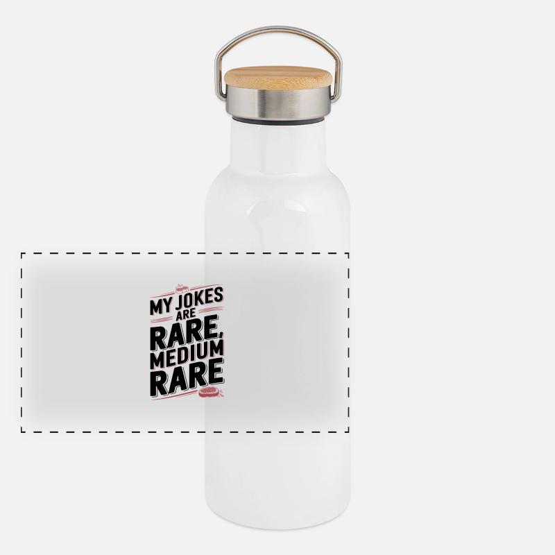 Medium Rare Jokes Panoramic Thermal Bottle with Bamboo Lid