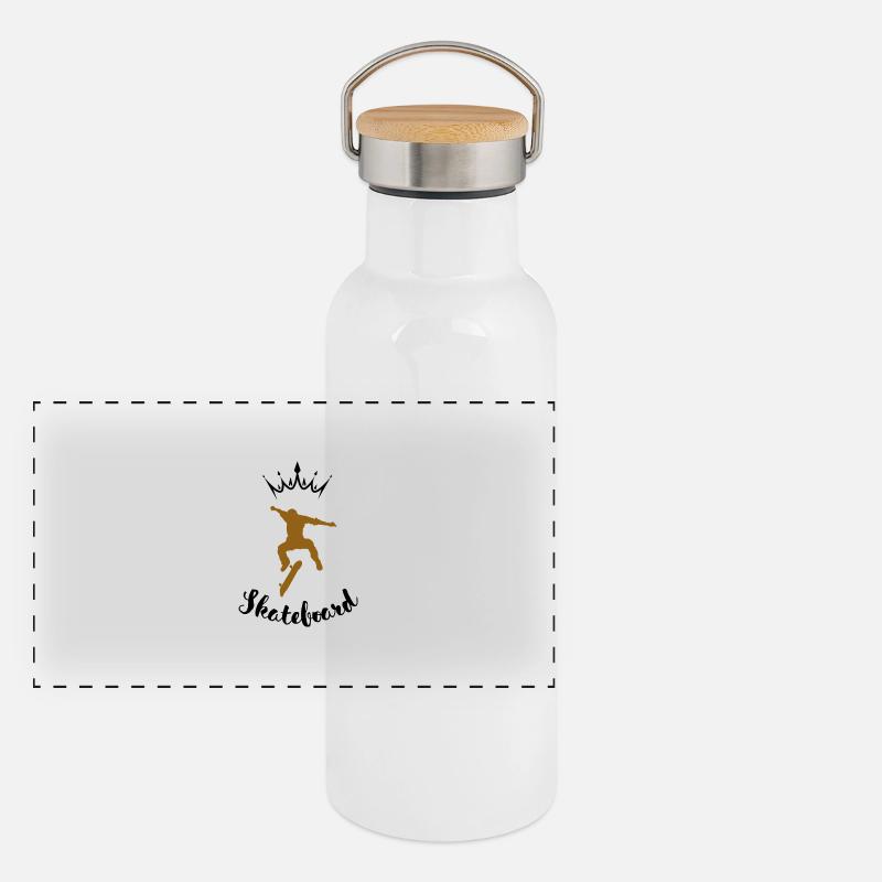Skateboard Saut Gourde isotherme avec bouchon en bambou