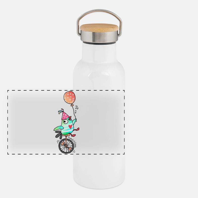 Plaisir du monocycle Gourde isotherme avec bouchon en bambou