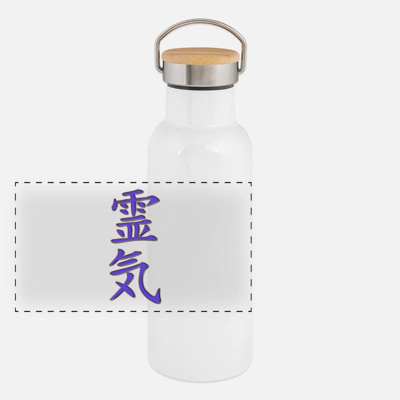 REIKI violette d'or Gourde isotherme avec bouchon en bambou