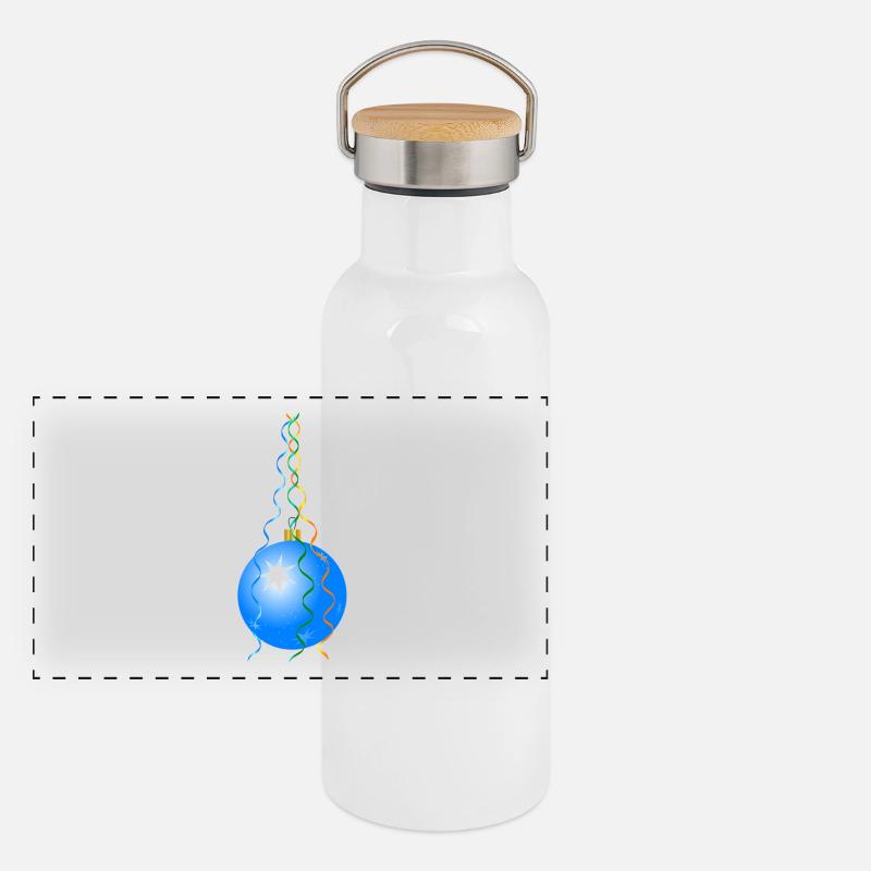 renne hiver père noël chr laid Gourde isotherme avec bouchon en bambou