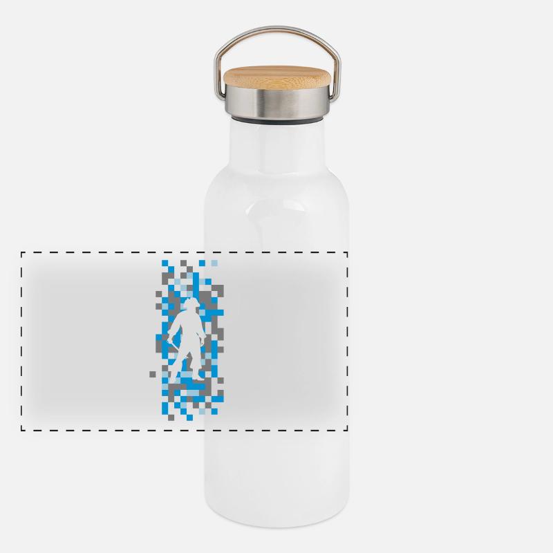 modèle de tuile pirate abstrait motif graphique cadeau Gourde isotherme avec bouchon en bambou