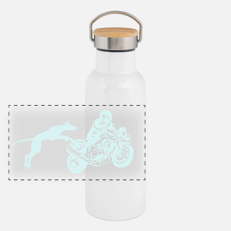 motorcycle Panoramic Thermal Bottle with Bamboo Lid