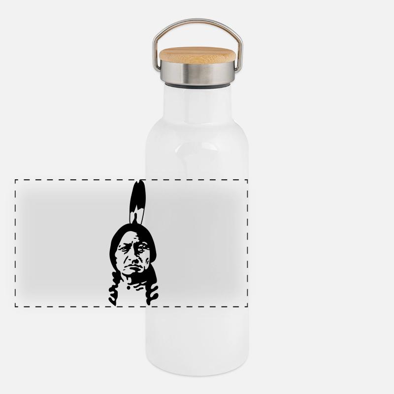 Panorama Thermosflasche mit Bambusdeckel