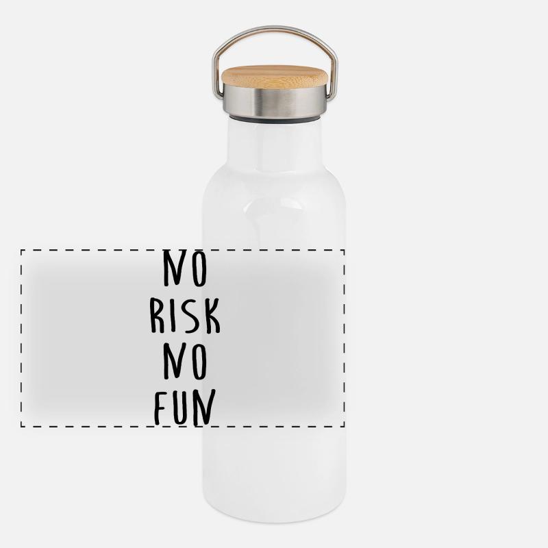 No Risk No Fun - Kein Risiko Kein Spass Panoramic Thermal Bottle with Bamboo Lid