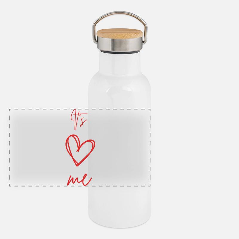 It's ❤️ me – Selbstliebe & Einzigartigkeit Panorama Thermosflasche mit Bambusdeckel
