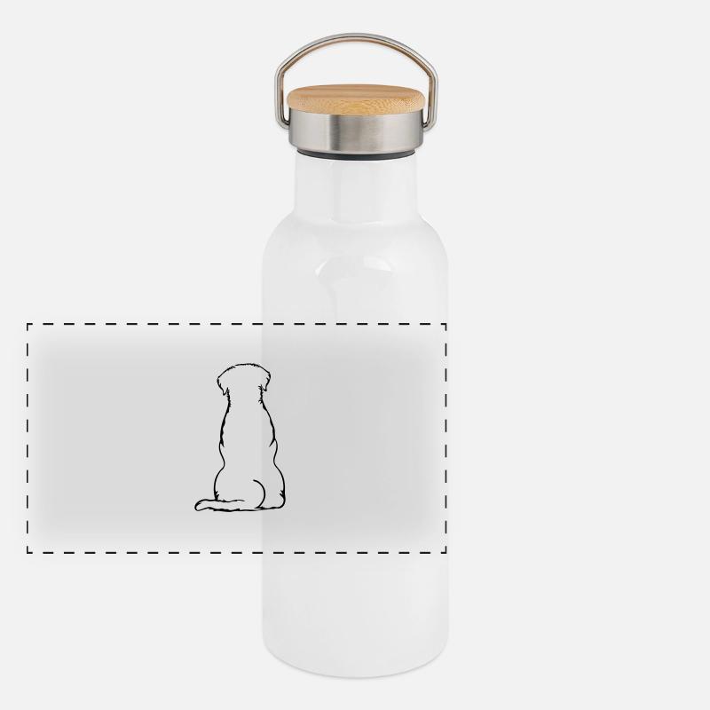 Labbi_sitzend_Back Panorama Thermosflasche mit Bambusdeckel