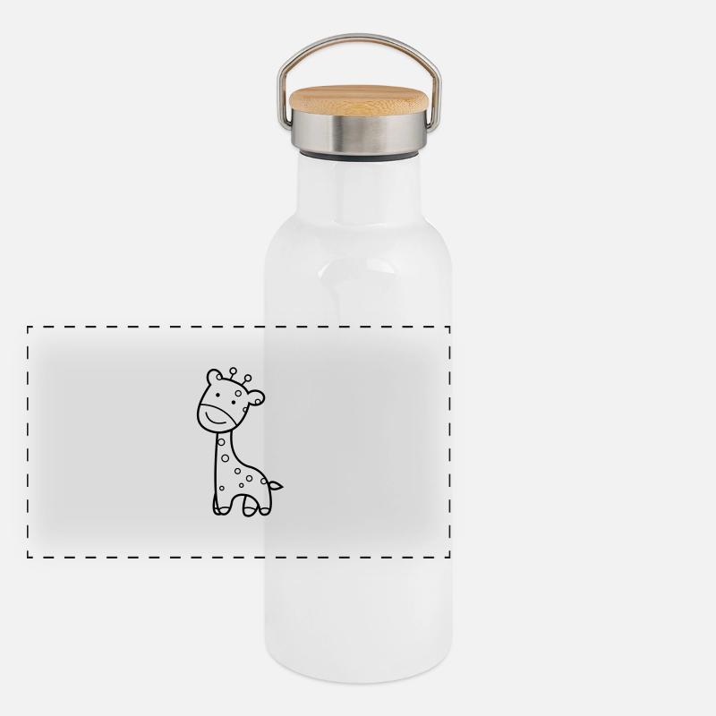 giraffe Panorama Thermosflasche mit Bambusdeckel