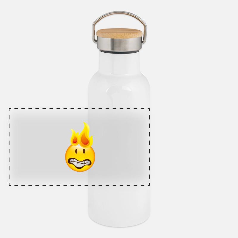 Smiley Burning Panoramic Thermal Bottle with Bamboo Lid