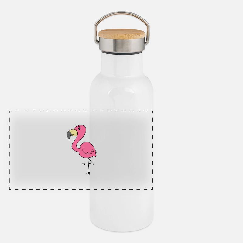 Flamingo Panoramic Thermal Bottle with Bamboo Lid
