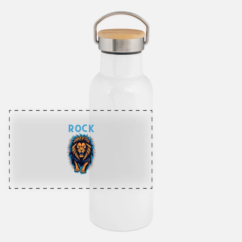 Rock Lion Panoramic Thermal Bottle with Bamboo Lid