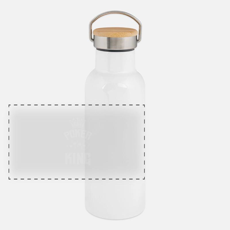 Roi du poker Gourde isotherme avec bouchon en bambou