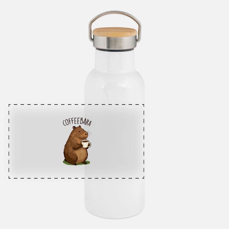 Coffeebara Panoramic Thermal Bottle with Bamboo Lid