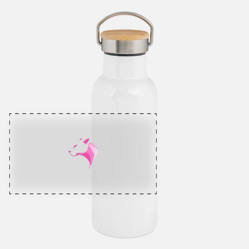 Panther Panorama Thermosflasche mit Bambusdeckel