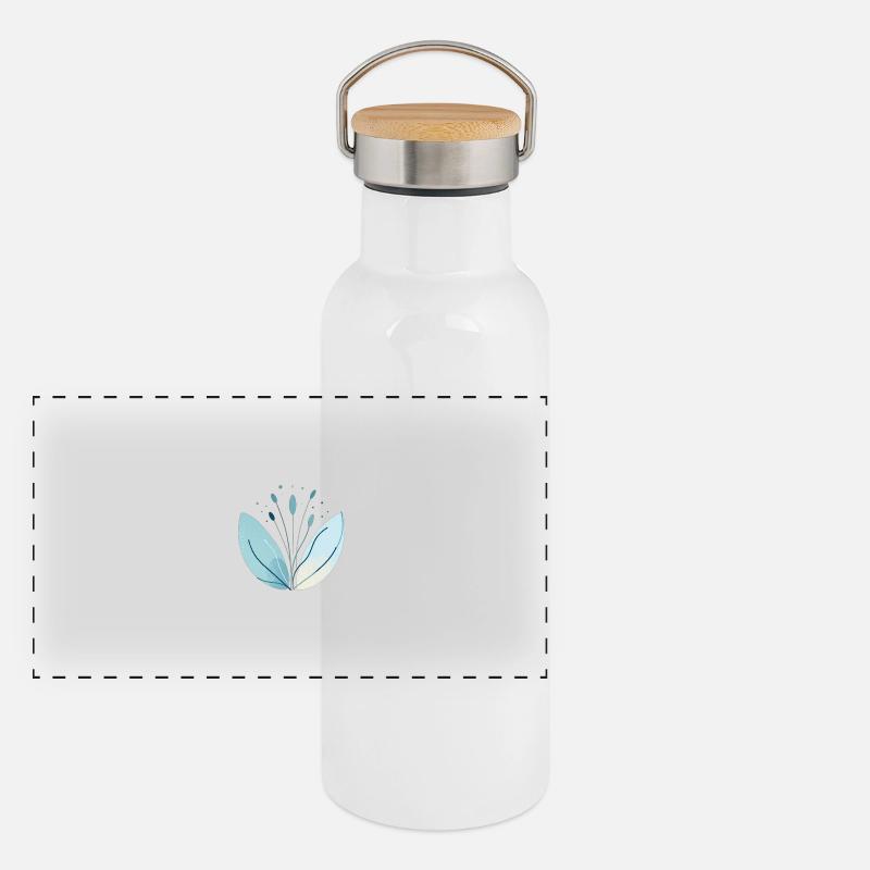 Flower Panorama Thermosflasche mit Bambusdeckel