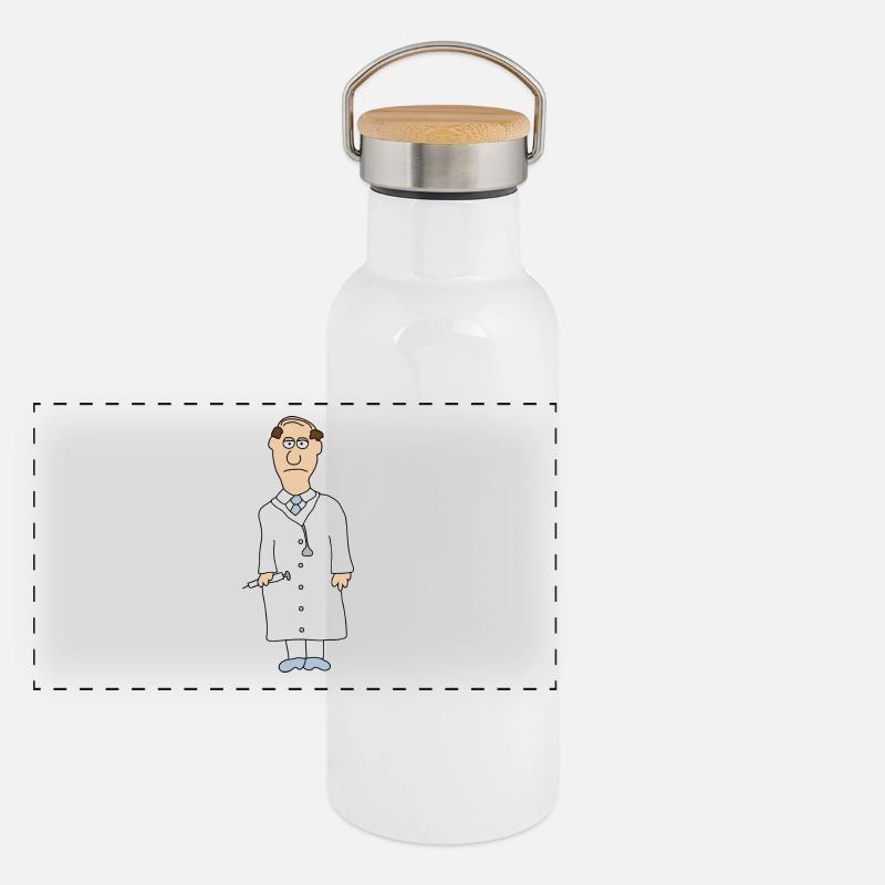 Arzt Panorama Thermosflasche mit Bambusdeckel