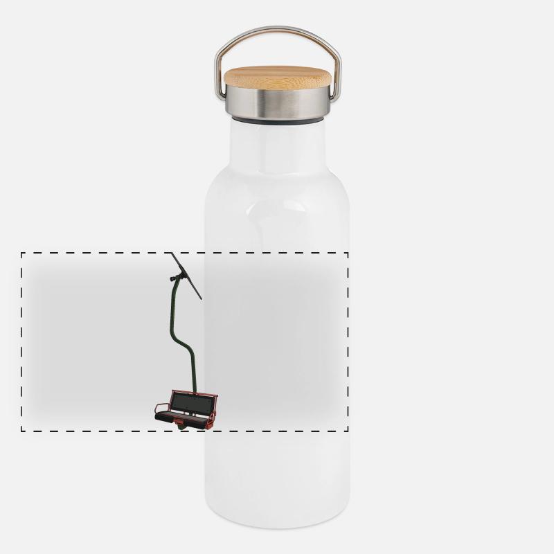 Télésiège double - rouge noir Gourde isotherme avec bouchon en bambou