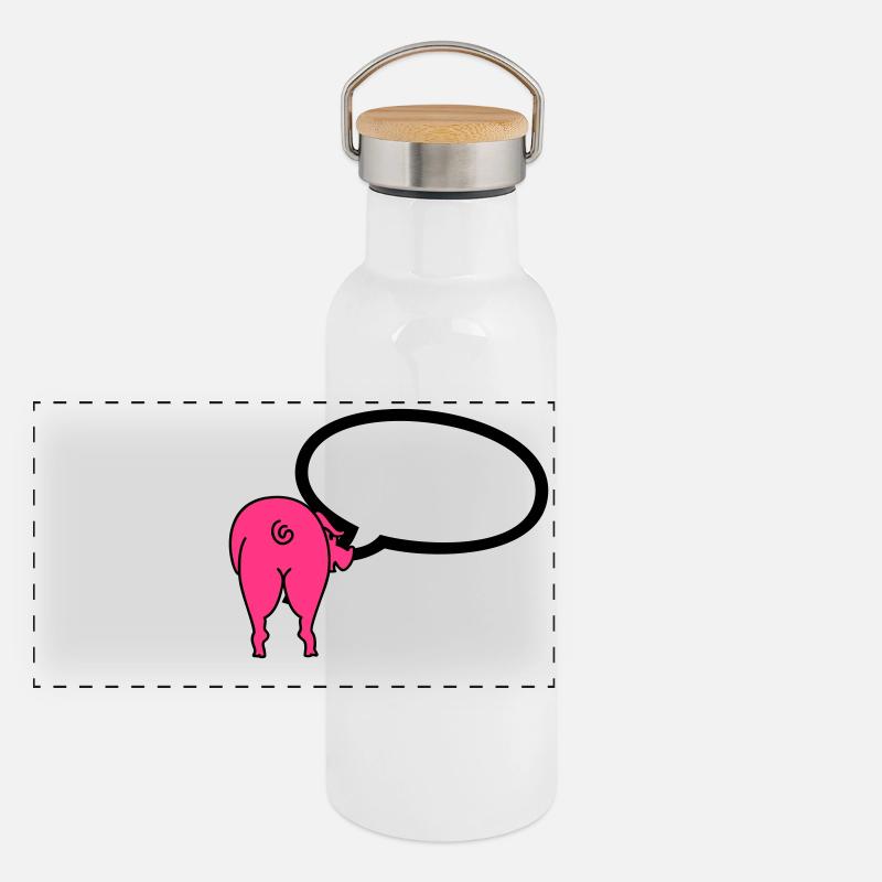 Sprechblase / speach bubble (1c) Panoramic Thermal Bottle with Bamboo Lid