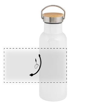 Tubus - Anästhesie - Panorama Thermosflasche mit Bambusdeckel - Weiß - Vorne