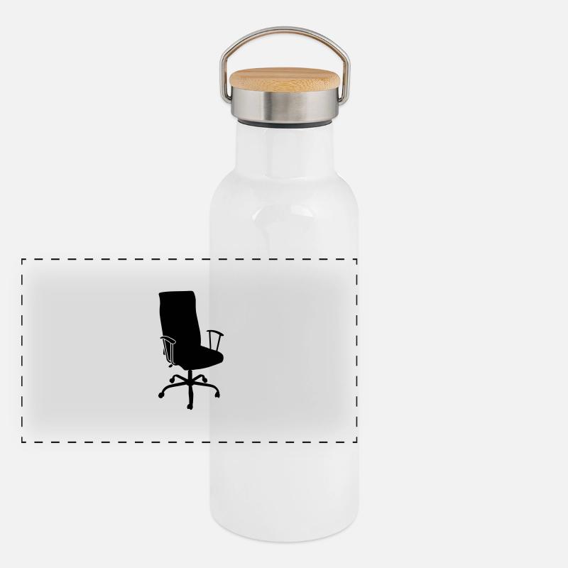 Office Chair - Panoramic Thermal Bottle with Bamboo Lid - white