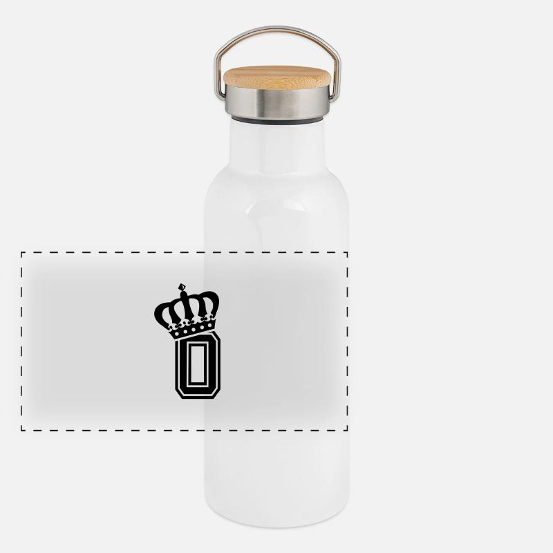 Buchstabe O Panorama Thermosflasche mit Bambusdeckel