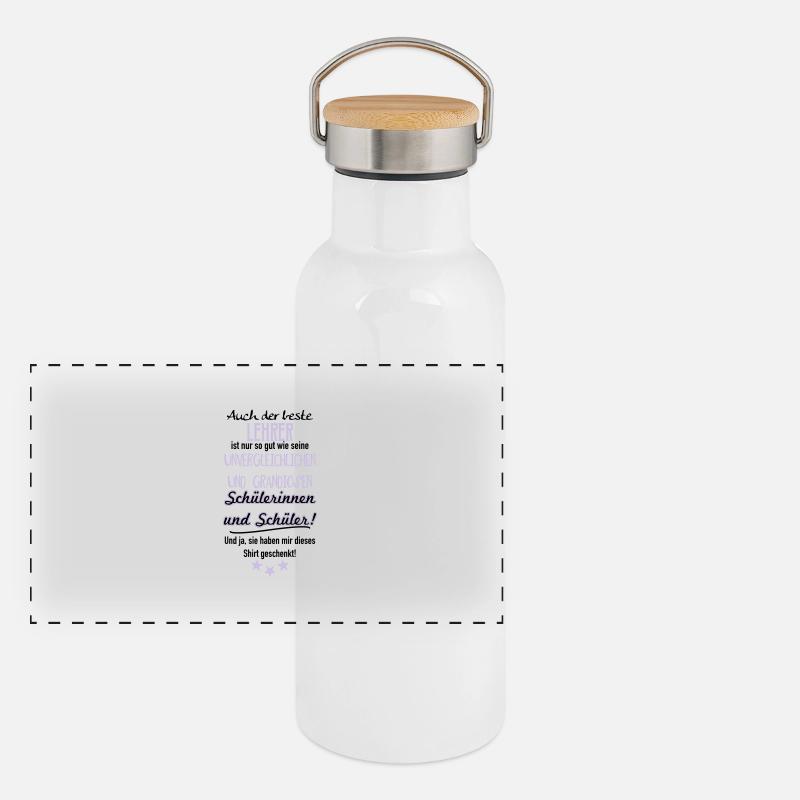 Bester Lehrer Shirt Panorama Thermosflasche mit Bambusdeckel