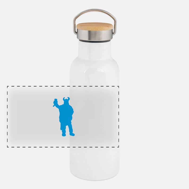 Wikinger Panorama Thermosflasche mit Bambusdeckel