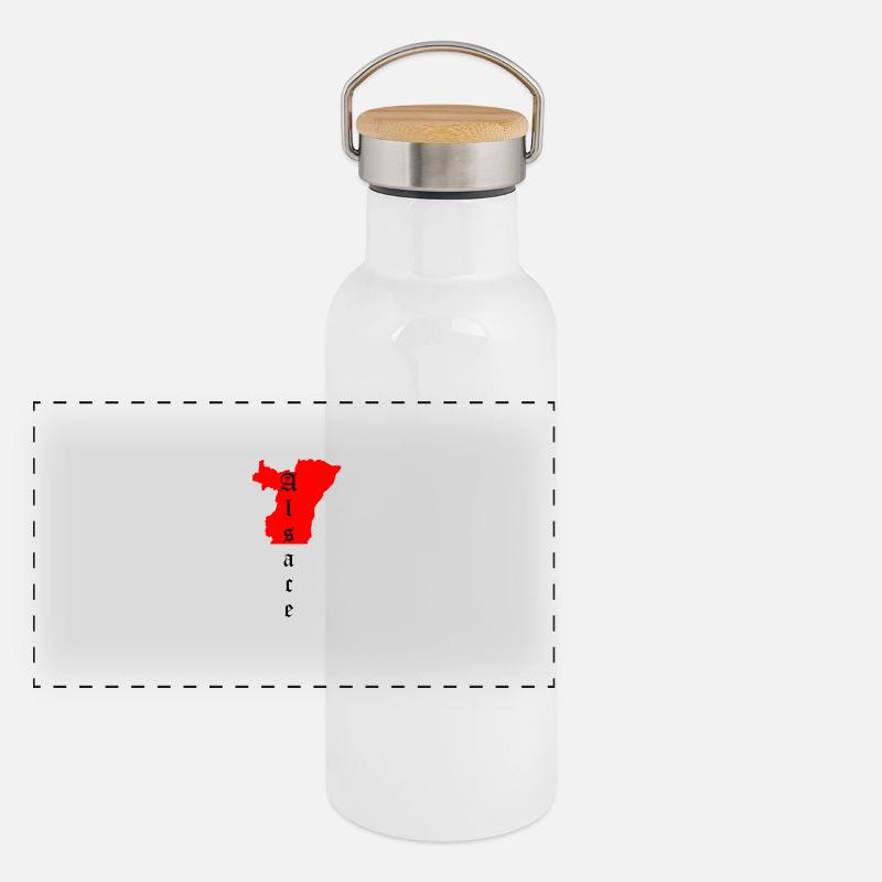 Elsass Panorama Thermosflasche mit Bambusdeckel