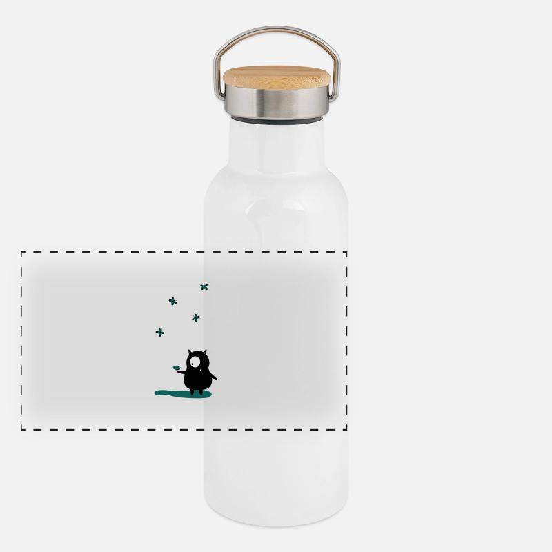 Papillons et monstres Gourde isotherme avec bouchon en bambou