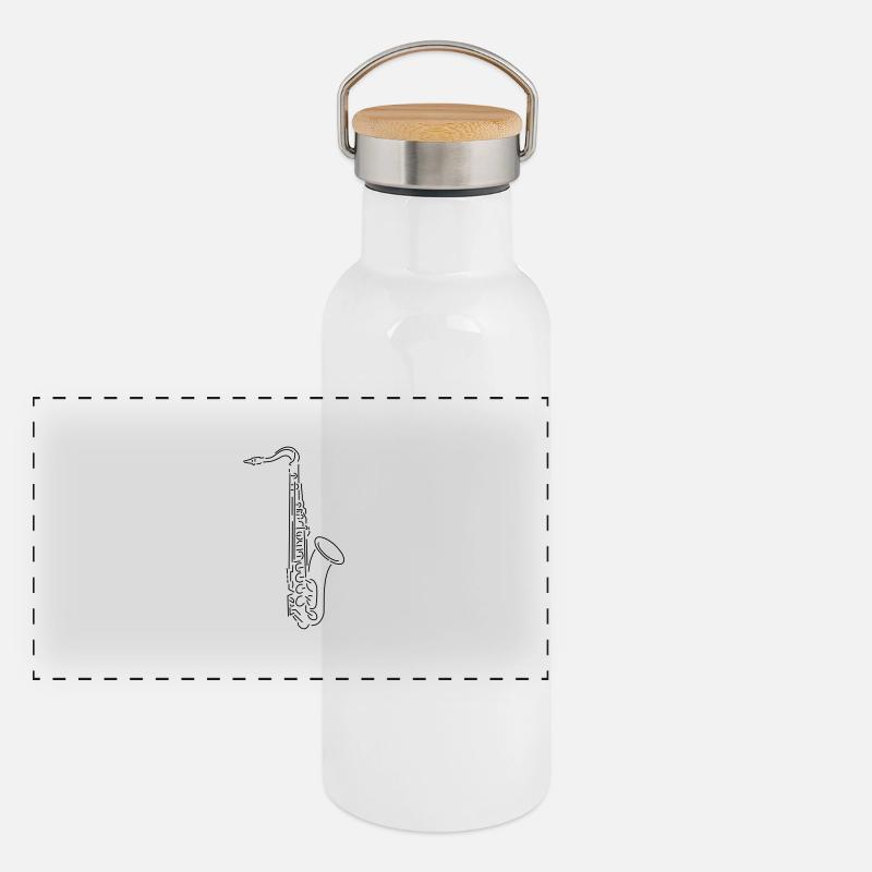 tenorsaxophone Panoramic Thermal Bottle with Bamboo Lid