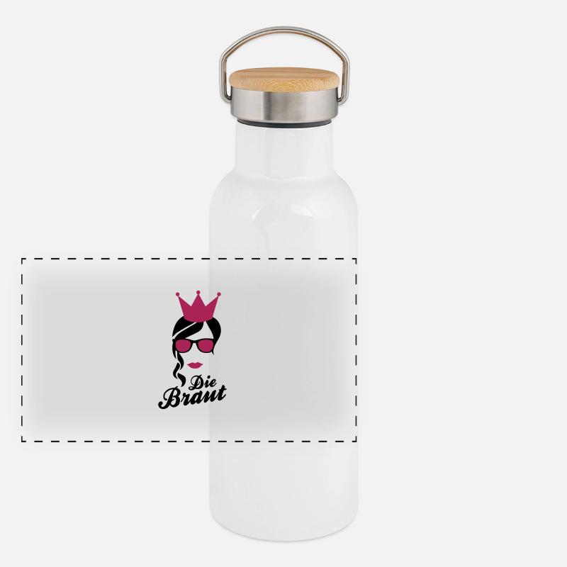 Die Braut - Jga Panorama Thermosflasche mit Bambusdeckel