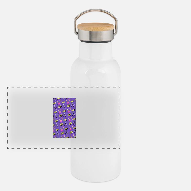 LGBTIQ Pride Month Pattern Panoramic Thermal Bottle with Bamboo Lid
