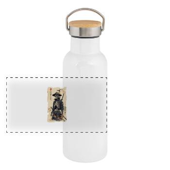 Samouraï squelette - Gourde isotherme avec bouchon en bambou - blanc - Devant