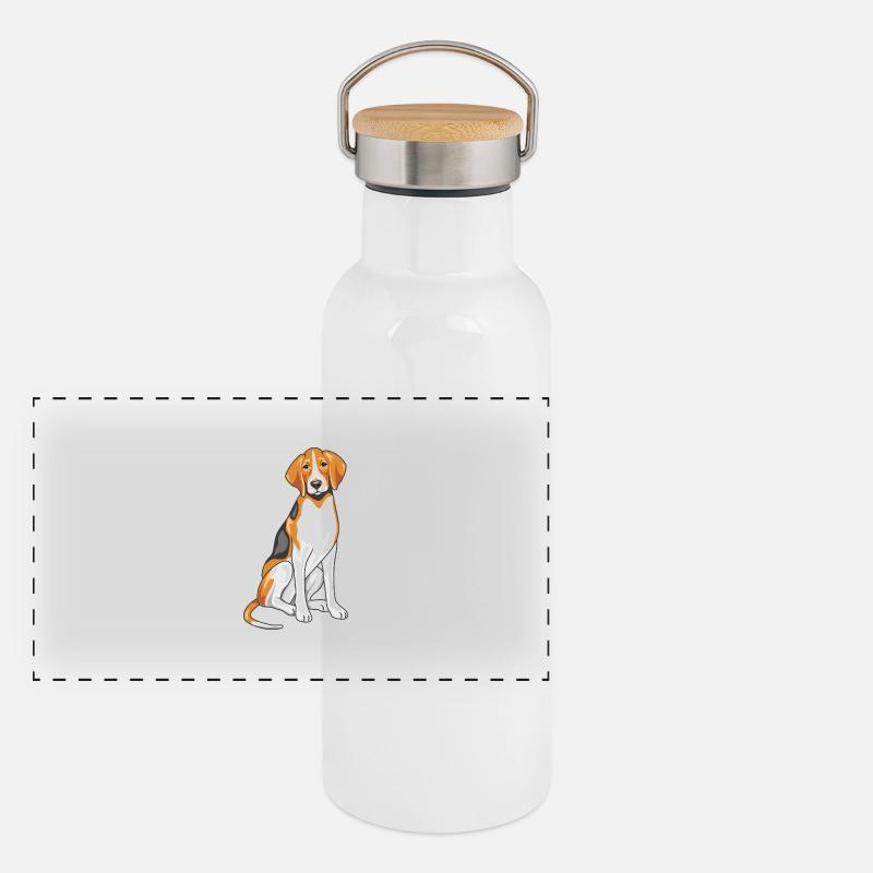 Foxhound assis Gourde isotherme avec bouchon en bambou