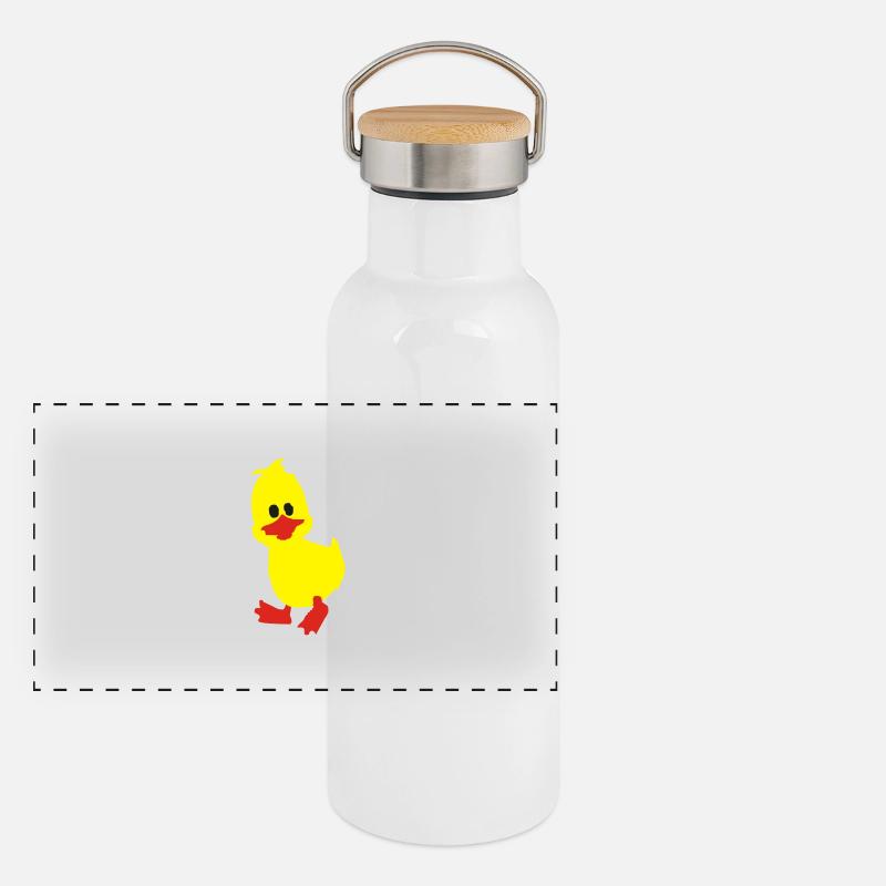 ente, entchen Panorama Thermosflasche mit Bambusdeckel