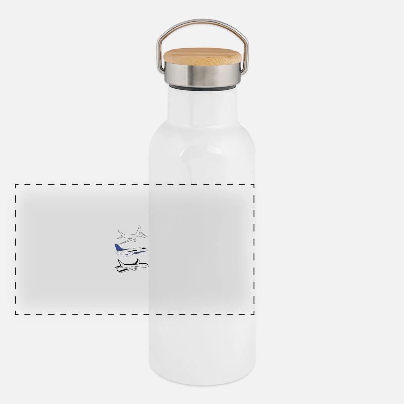 avion Gourde isotherme avec bouchon en bambou