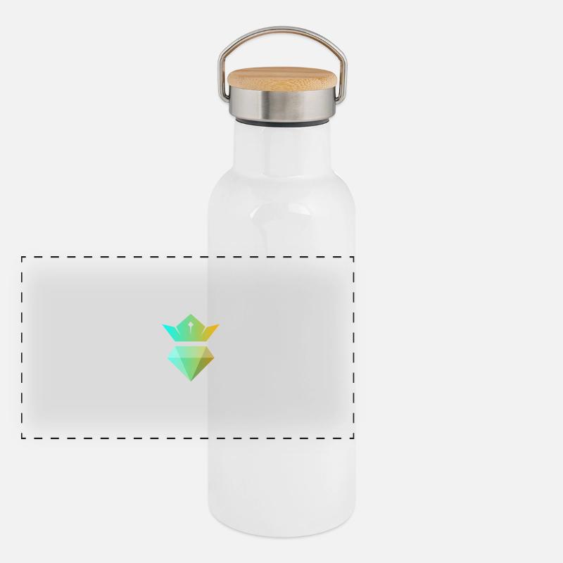 Gradient crown over diamond - Panoramic Thermal Bottle with Bamboo Lid - white