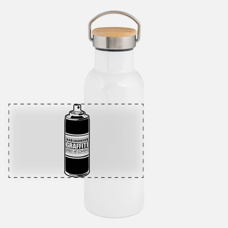 Street art maker flex Gourde isotherme avec bouchon en bambou